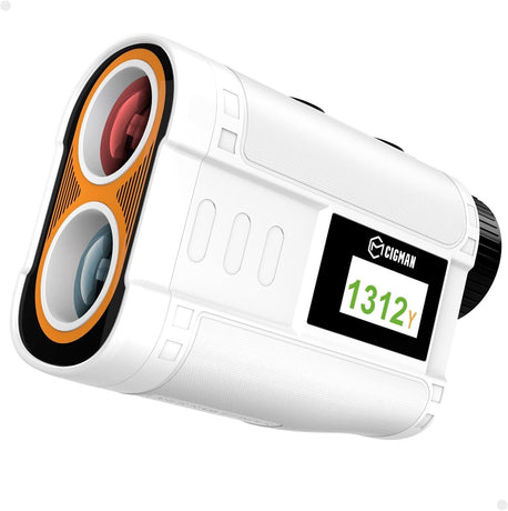 Golf Rangefinder with Slope, CIGMAN 1312 Yards Range Finder Golf, External Color Display, Flag Lock Vibration, 6X Magnification, Rechargeable Laser Range Finder with Magnetic