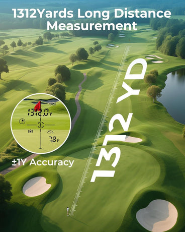 Golf Rangefinder with Slope, CIGMAN 1312 Yards Range Finder Golf, 2.4-inch External Color Touchscreen, Flag Lock Vibration, 6X Magnification, Rechargeable Range Finder, Ideal Golf Accessories