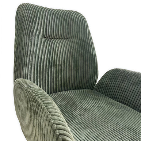 Dining Chair Linen Fabric Upholstered Seat Powder Coated Iron Legs