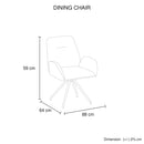 Dining Chair Linen Fabric Upholstered Seat Powder Coated Iron Legs