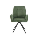 Dining Chair Linen Fabric Upholstered Seat Powder Coated Iron Legs