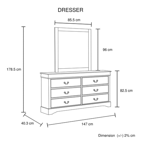5 Pieces Bedroom Suite in Solid Wood & MDF King Size Grey Colour Bed, Bedside Table, Dresser & Tallboy