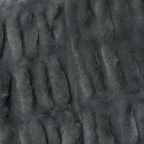 Harper Soft Ruched Pattern Faux Fur Throw Rug 127 x 152 cm Charcoal