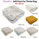 Meadow Soft Faux Fur Throw Rug 127 x 152 cm Arctic Fox