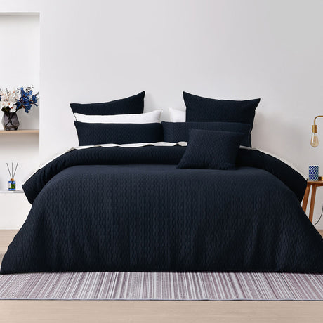 Bianca Burleigh Ink Jacquard Quilt Cover Set Queen