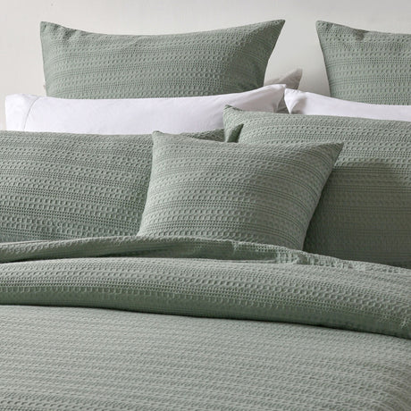 Bianca Kahlani Sage Waffle Quilt Cover Set Queen