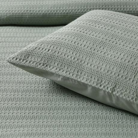 Bianca Kahlani Sage Waffle Quilt Cover Set Queen