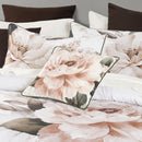 Bianca Somerset White Cotton Sateen Floral Quilt Cover Set Queen