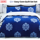 225TC Geo Damask Cotton Rich Easy Care Quilt Cover Set Queen