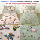 MOJANG Minecraft Reversible Cotton Boys Girls Quilt Cover Set Double