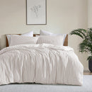 Ardor Frankie Natural Stripe Yarn Dyed Reversible Quilt Cover Set Queen