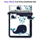 Ramesses Navy Whale Kids Advventure 5 Pcs Comforter Set Double