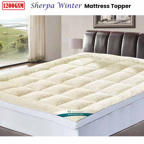 Ramesses 1200GSM Sherpa Winter Mattress Topper King Single