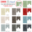 2200GSM 2 Pce Axel 100% Cotton Bath Mat Set Charcoal