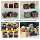 4/5/6 Pots Set Ceramic Clay Pottery Pots Succulent Flower Planter Draining Hole(Style 02