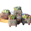 4/5/6 Pots Set Ceramic Clay Pottery Pots Succulent Flower Planter Draining Hole(Style 02