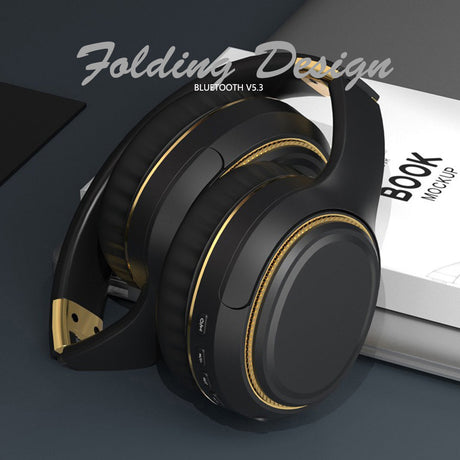 JR H6 Foldable Bluetooth 5.3 Wireless Headphone Over Ear Active Noise Cancelling Deep Bass Headset (Black)