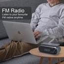 Bluetooth Speaker with 15W Wireless Charger Digital Alarm Clocks FM Radio Music Player (White)