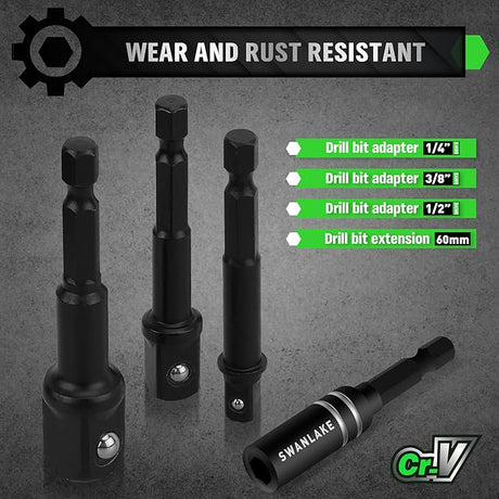 SWANLAKE SWANLAKE 39PCS Magnetic Hex Nut Driver Master Kit,1/4