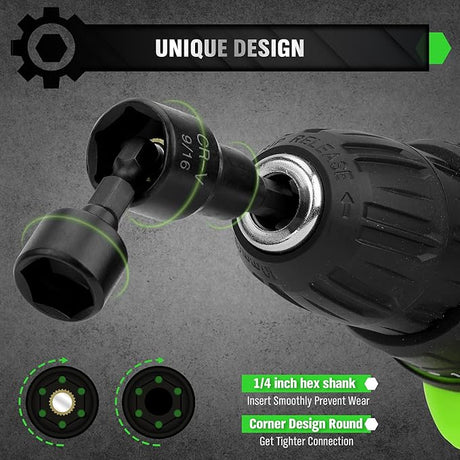 SWANLAKE SWANLAKE 39PCS Magnetic Hex Nut Driver Master Kit,1/4