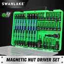 SWANLAKE 41Pcs 1/4" Magnetic Nut Driver Set SAE Metric Adapter Kit with Case