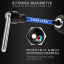 SWANLAKE 41Pcs 1/4" Magnetic Nut Driver Set SAE Metric Adapter Kit with Case