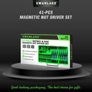 SWANLAKE 41Pcs 1/4" Magnetic Nut Driver Set SAE Metric Adapter Kit with Case