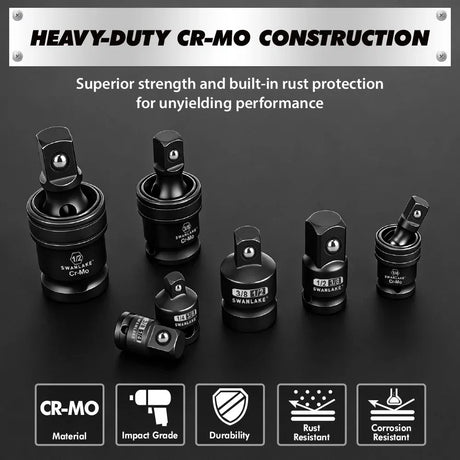 SWANLAKE 7PCS Magnetic Universal Joint Socket Adapter Set – Impact CR-V