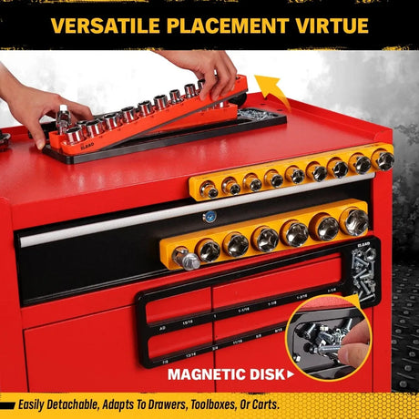 ELEAD 2Pc Magnetic Socket Organizer Set 1/2