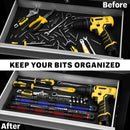 ELEAD 2Pcs Magnetic 1/4" Slidable Drill Bit Holder Screwdriver Organizer Garage