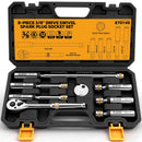8-Piece 3/8" Drive Magnetic Swivel Spark Plug Socket Set Spark Plug Removal Tool
