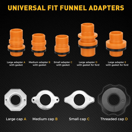 ELEAD 20Pcs No-Spill Coolant Funnel Kit Radiator Refill Bleeder Adapter Set