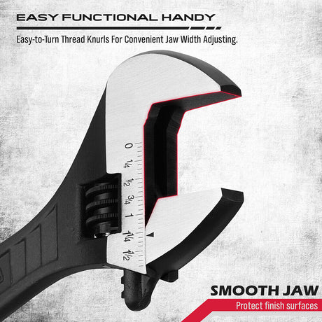 SEDY 4Pc Adjustable Wrench Set Shifter Heavy Duty SAE & Metric Household Repair