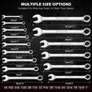 SEDY 15pc Combination Spanner Wrench Set SAE 1/4"-1" CR-V with Storage Rack