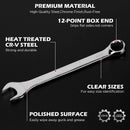 SEDY 15pc Combination Spanner Wrench Set SAE 1/4"-1" CR-V with Storage Rack