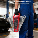 SEDY 15pc Combination Spanner Wrench Set SAE 1/4"-1" CR-V with Storage Rack