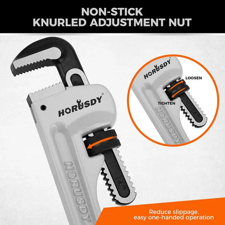 HORUSDY 3PCS Aluminum Straight Pipe Wrench Set 10