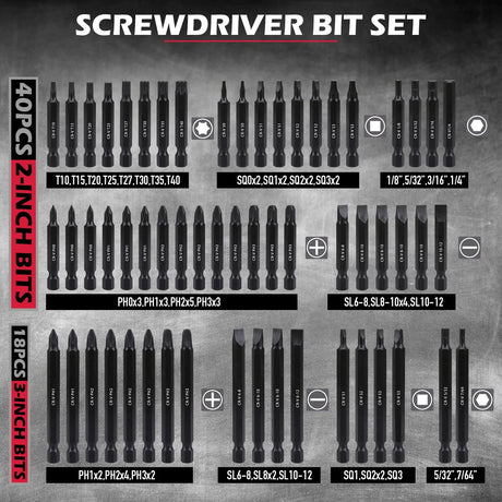 SEDY 235PC Screwdriver Bit Set Ratchet Handle Holders Security Bits Nut Drivers