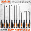 HORUSDY 12Pc Precision Hook and Pick Set O-Ring Seal Remover Hooks Puller Tool