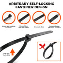 520Pcs Cable Ties Zip Ties Nylon UV Stabilised Bulk Black Cable Tie Black Au
