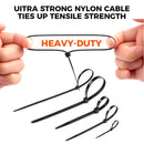 520Pcs Cable Ties Zip Ties Nylon UV Stabilised Bulk Black Cable Tie Black Au