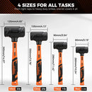 HORUSDY 4PCS Dead Blow Hammer Set Steel Shot Non-Slip Grip Carpentry & Tile
