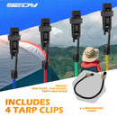 SEDY 60Pcs Bungee Cords Set Heavy Duty Tie Down Straps Camping Moving w/ Hooks