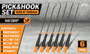 6Pc Extra Long Pick and Hook Set O Ring Seal Puller Remover Fuse Wire Scribe
