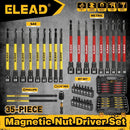 ELEAD 35Pcs Magnetic Nut Driver Bit Set Metric SAE 1/4" Hex Drill CR-V Steel