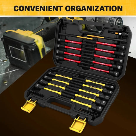 ELEAD 35Pcs Magnetic Nut Driver Bit Set Metric SAE 1/4