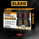 ELEAD 35Pcs Magnetic Nut Driver Bit Set Metric SAE 1/4" Hex Drill CR-V Steel