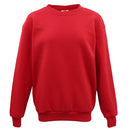 New Adult Unisex Plain Pullover Fleece Jumper Mens Long Sleeve Crew Neck Sweater, Grey, S