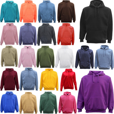 Adult Unisex Men's Basic Plain Hoodie Pullover Sweater Sweatshirt Jumper XS-8XL, Dark Grey, S