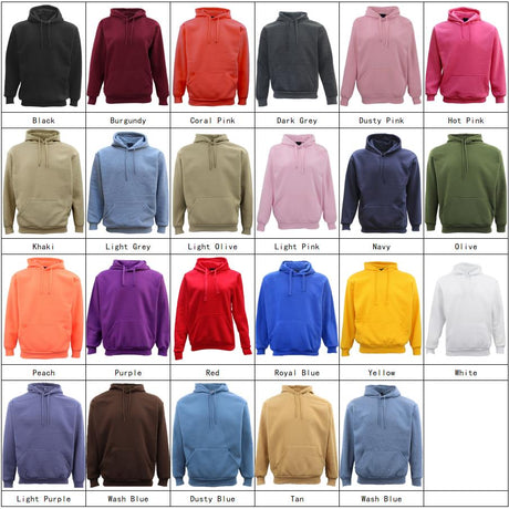 Adult Unisex Men's Basic Plain Hoodie Pullover Sweater Sweatshirt Jumper XS-8XL, Dark Grey, S